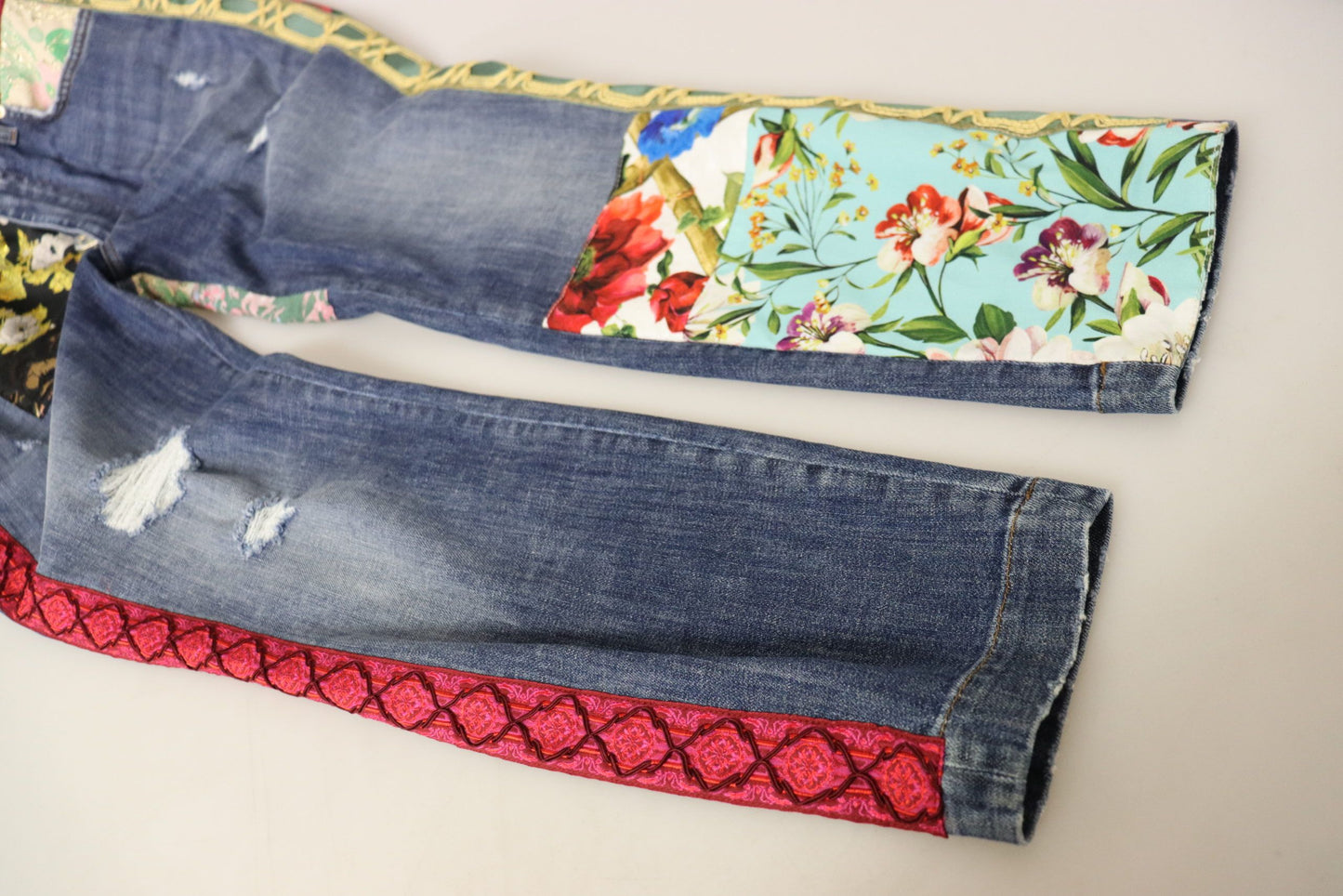 Dolce & Gabbana High Waist Patchwork Skinny Denim Dolce & Gabbana