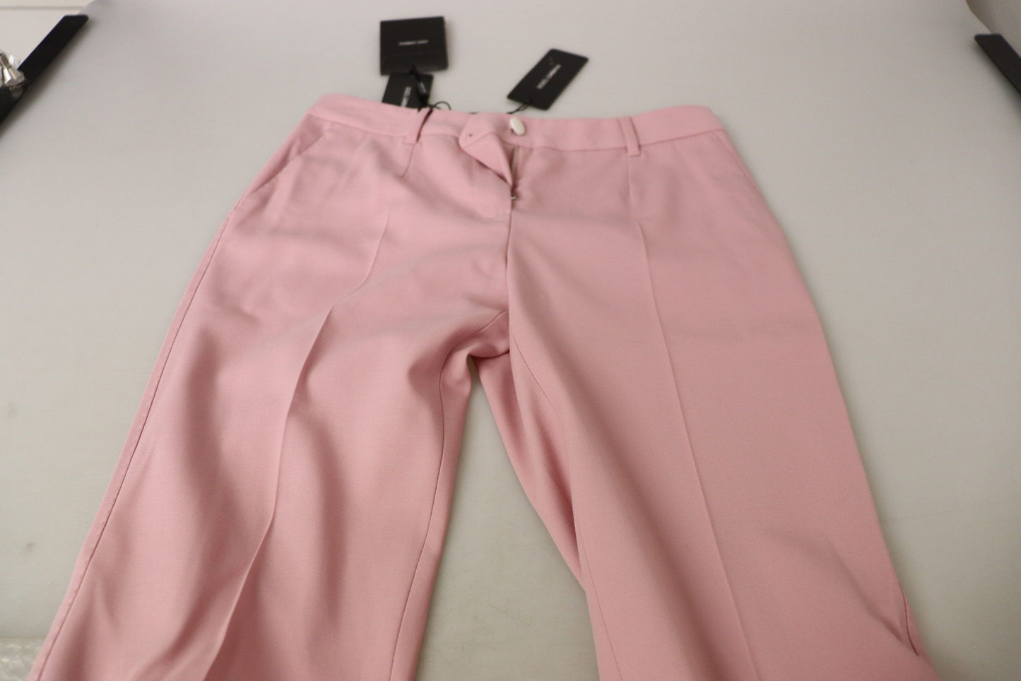 Dolce & Gabbana Chic MidWaist Virgin Wool Pink Pants Dolce & Gabbana