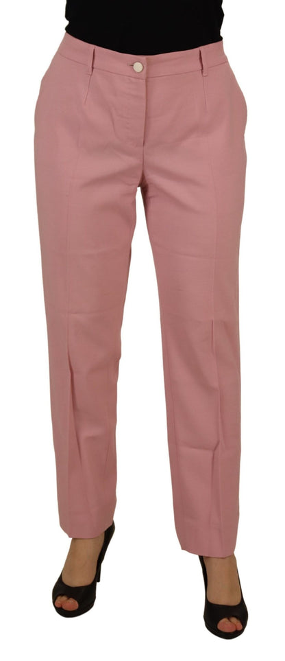 Dolce & Gabbana Chic MidWaist Virgin Wool Pink Pants Dolce & Gabbana