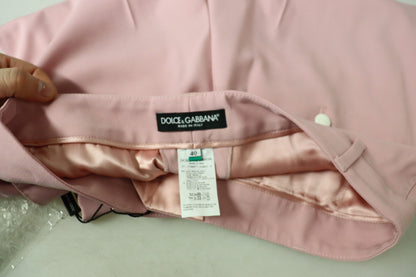 Dolce & Gabbana Chic MidWaist Virgin Wool Pink Pants Dolce & Gabbana