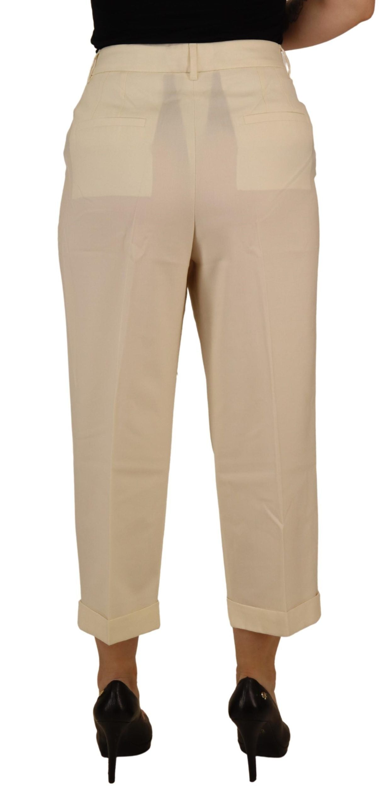 Dolce & Gabbana Elegant Ivory High-Waist Wool Pants Dolce & Gabbana