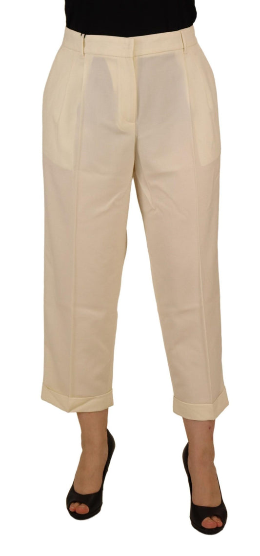 Dolce & Gabbana Elegant Ivory High-Waist Wool Pants Dolce & Gabbana