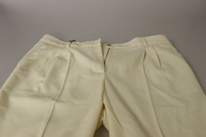 Dolce & Gabbana Elegant Ivory High-Waist Wool Pants Dolce & Gabbana