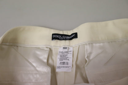 Dolce & Gabbana Elegant Ivory High-Waist Wool Pants Dolce & Gabbana