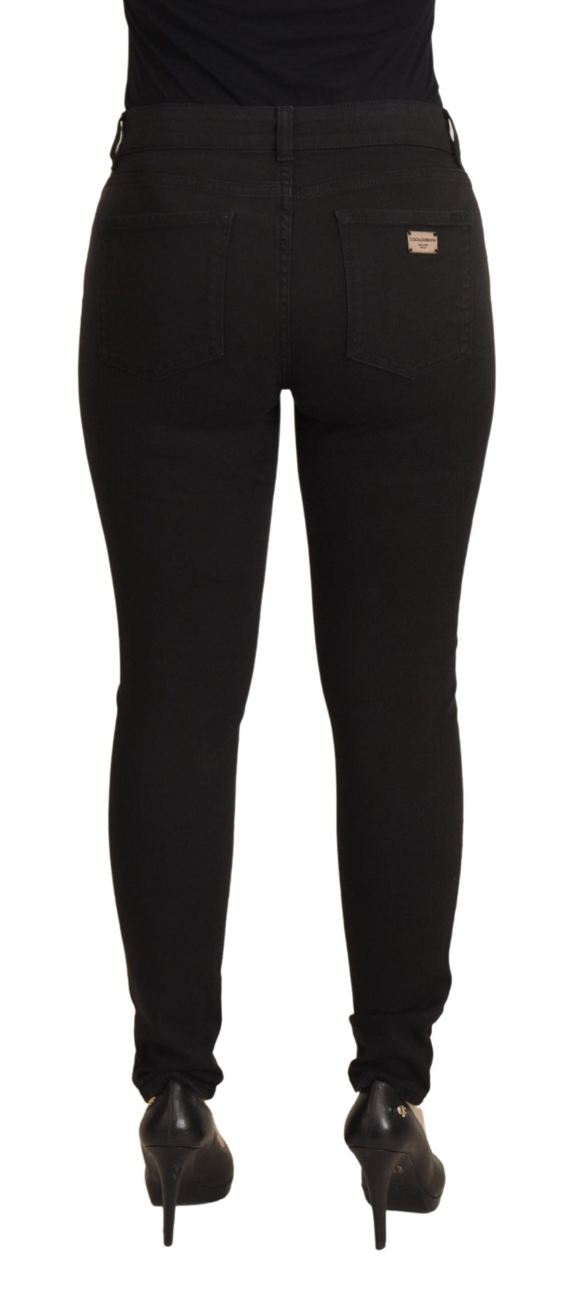 Dolce & Gabbana Sleek Black Cotton Stretch Skinny Jeans Dolce & Gabbana