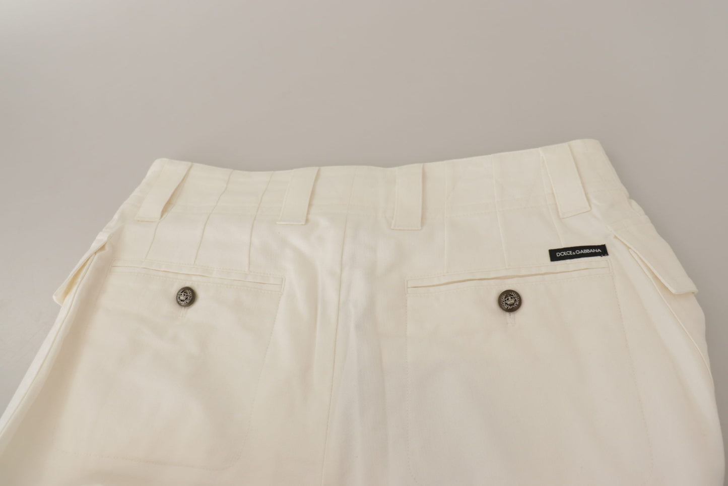 Dolce & Gabbana Elegant White High-Waist Tapered Trousers Dolce & Gabbana