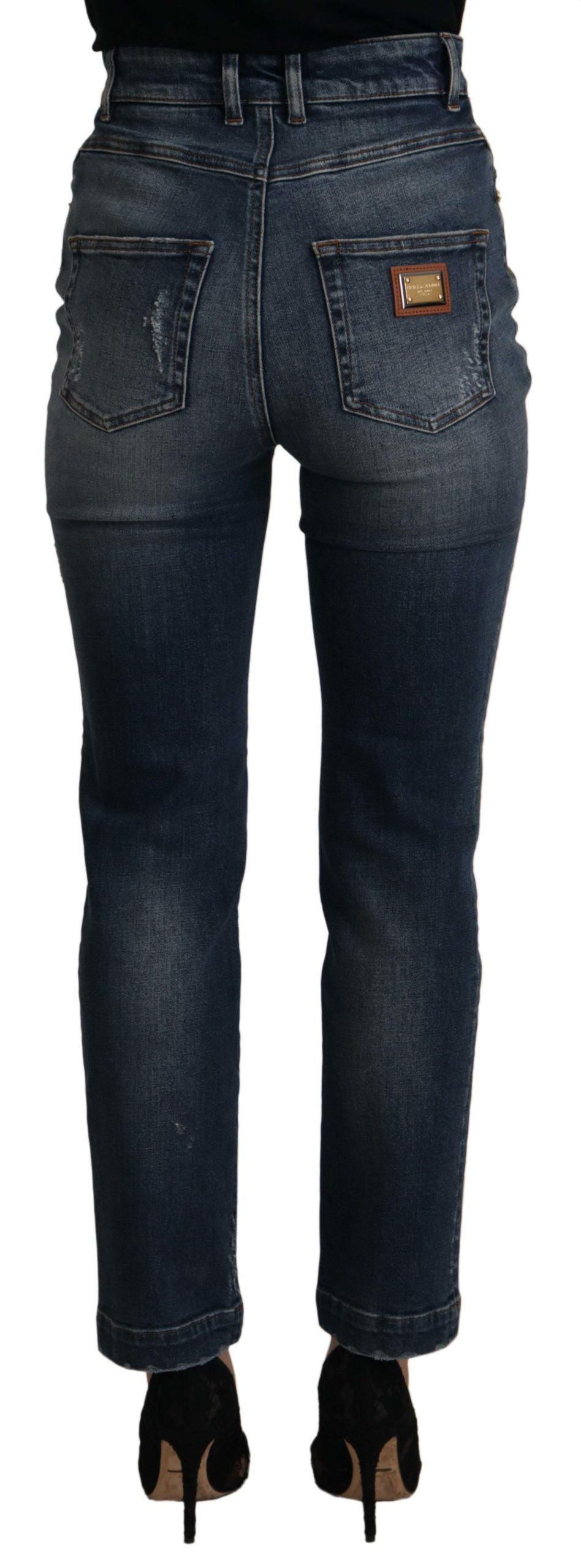 Dolce & Gabbana High Waist Skinny Designer Jeans in Blue Dolce & Gabbana