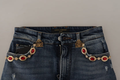 Dolce & Gabbana High Waist Skinny Designer Jeans in Blue Dolce & Gabbana