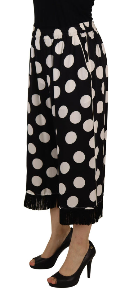 Dolce & Gabbana Polka Dot Silk Mid Waist Pants Dolce & Gabbana