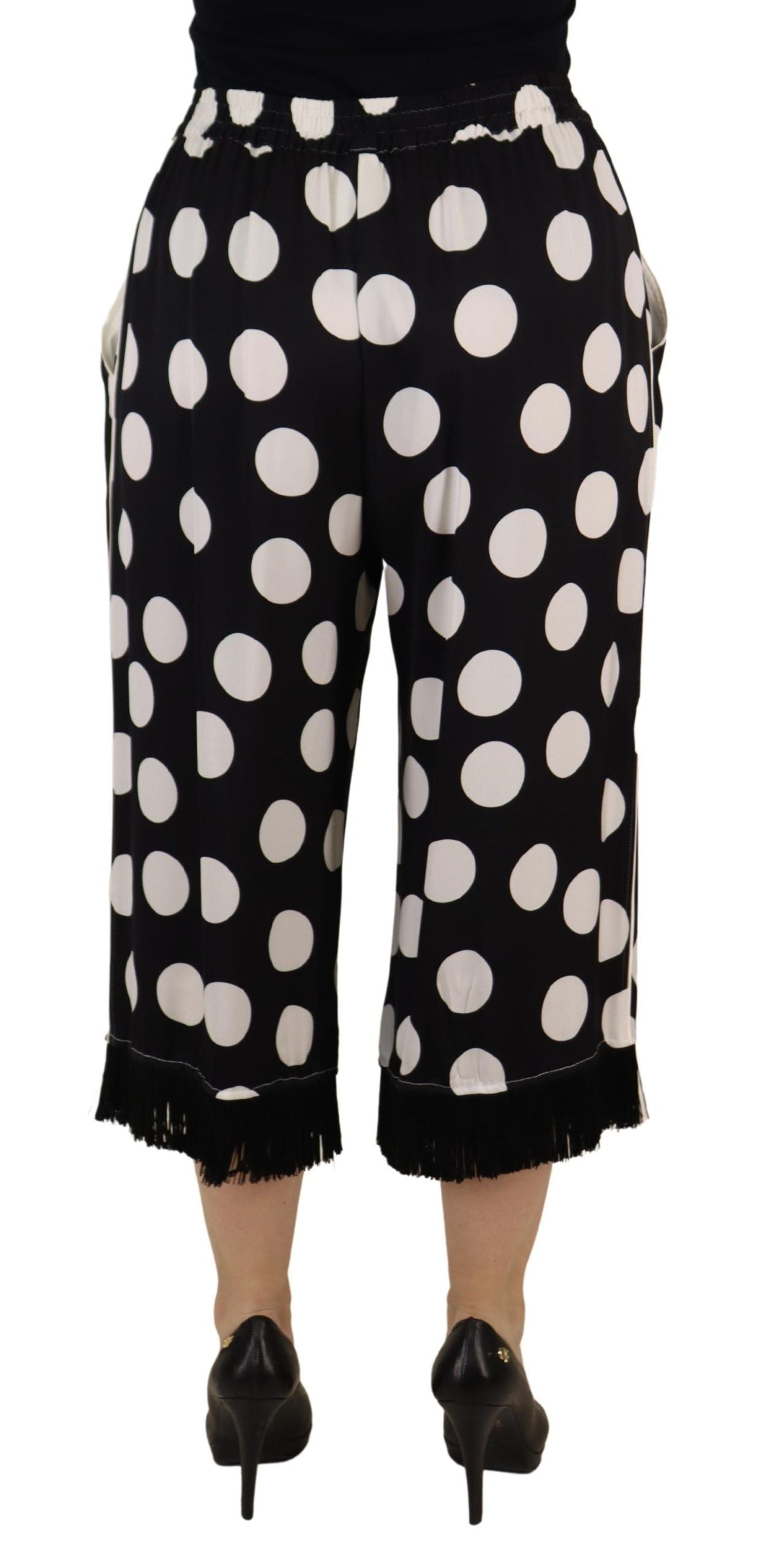 Dolce & Gabbana Polka Dot Silk Mid Waist Pants Dolce & Gabbana