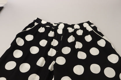 Dolce & Gabbana Polka Dot Silk Mid Waist Pants Dolce & Gabbana