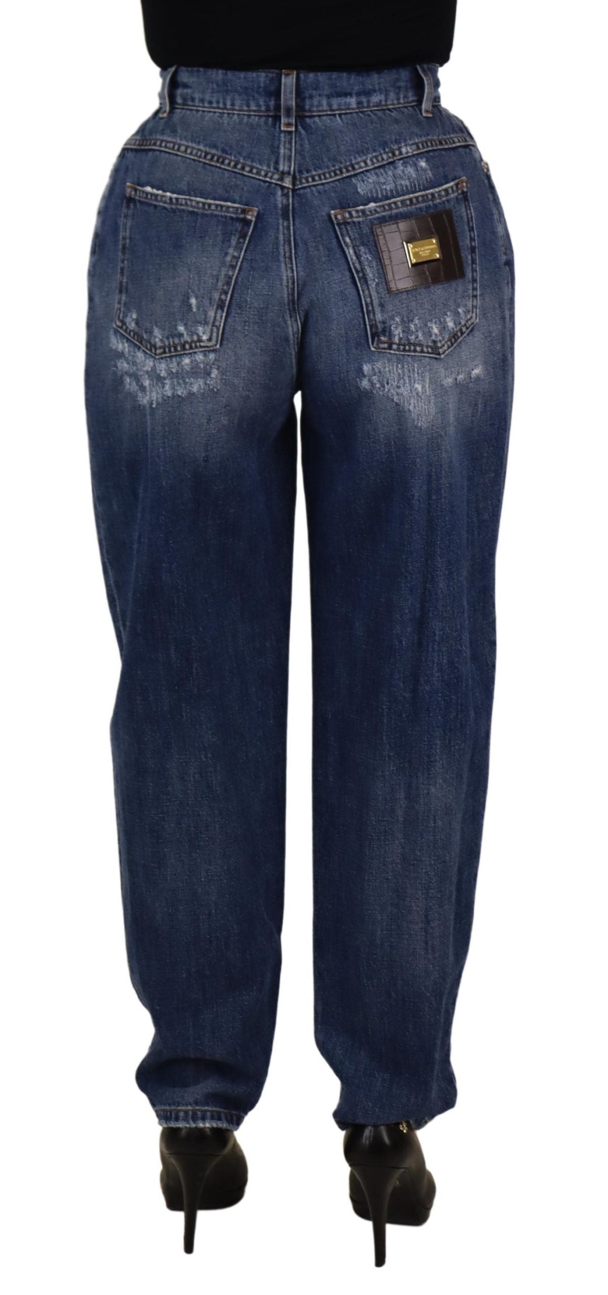 Dolce & Gabbana High Waist Skinny Denim Jeans - Chic Blue Washed