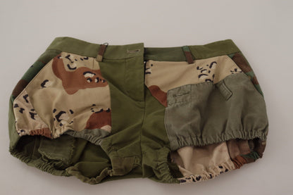 Dolce & Gabbana Army Green High-Waist Hot Pants Dolce & Gabbana