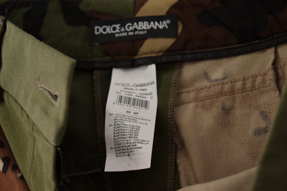 Dolce & Gabbana Army Green High-Waist Hot Pants Dolce & Gabbana