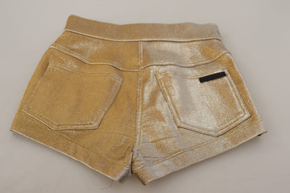 Dolce & Gabbana Gold High Waist Hot Pants Shorts Dolce & Gabbana