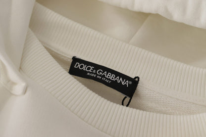 Dolce & Gabbana Chic White Hooded Pullover Sweater Dolce & Gabbana