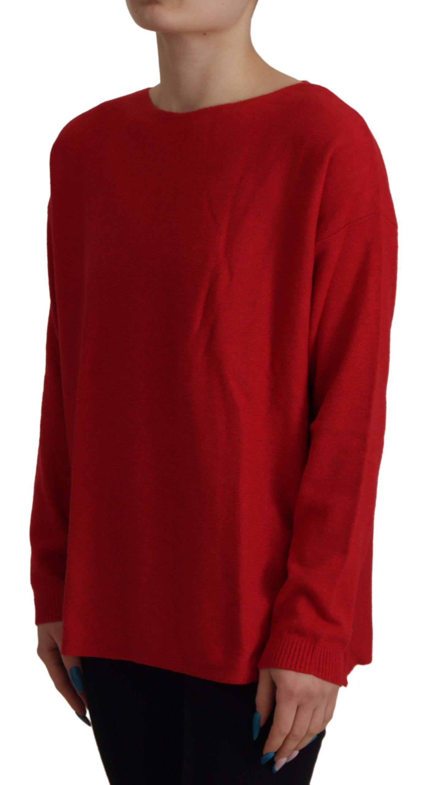 Dolce & Gabbana Elegant Red Wool Blend Knit Sweater Dolce & Gabbana