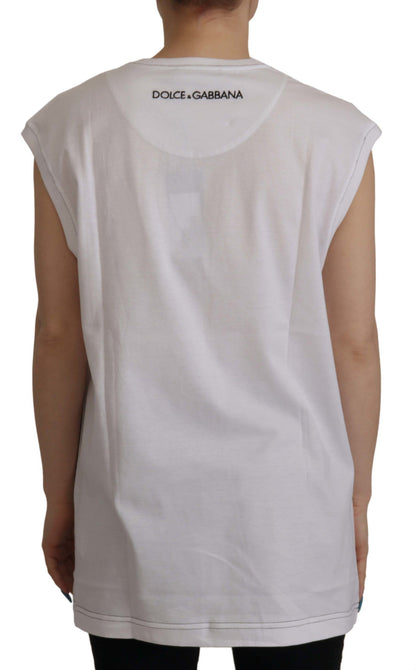 Dolce & Gabbana Elegant White Cotton Sleeveless Top Dolce & Gabbana