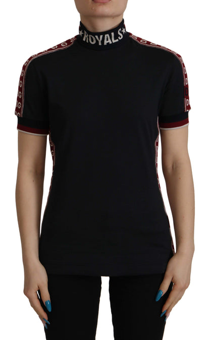 Dolce & Gabbana Elegant Black Turtle Neck Cotton Tee Dolce & Gabbana