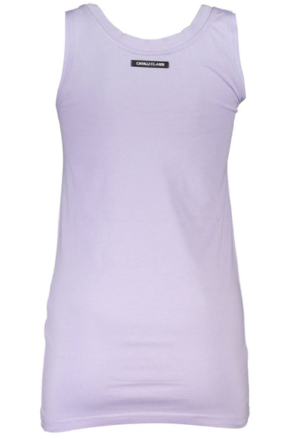 Cavalli Class Elegant Purple Tank Top with Wide Shoulders Cavalli Class