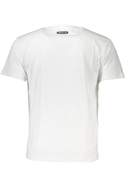 Cavalli Class Elegant White Print Logo Tee Cavalli Class