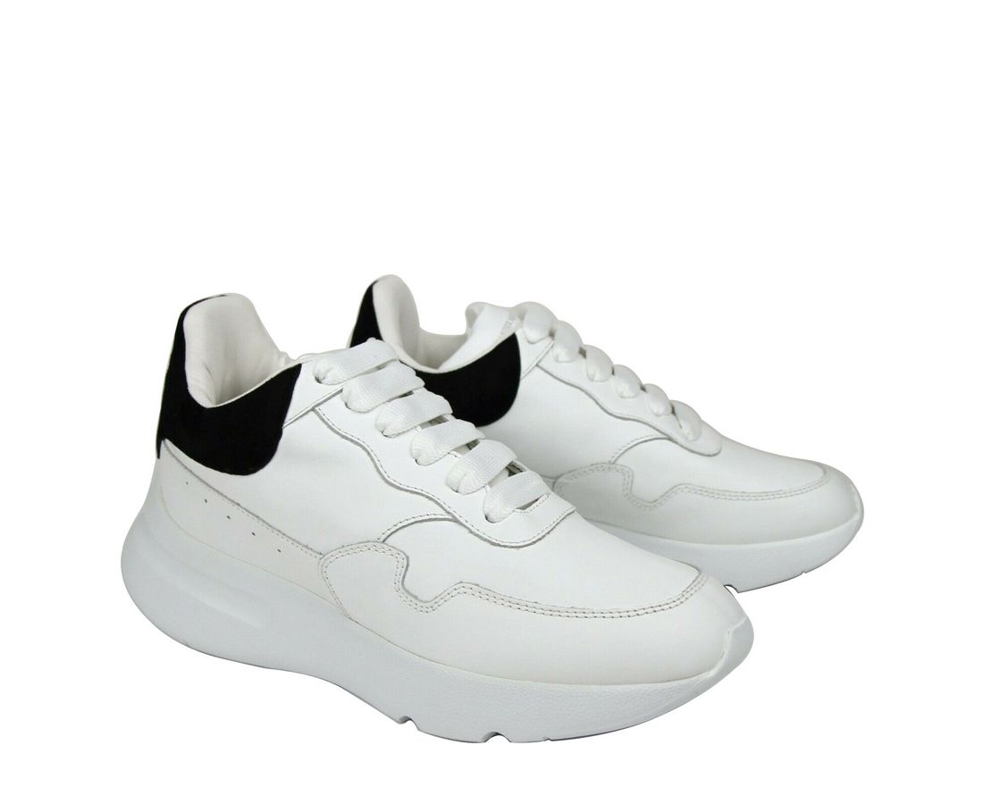 Alexander McQueen Women White Leather Suede Sneaker Alexander McQueen