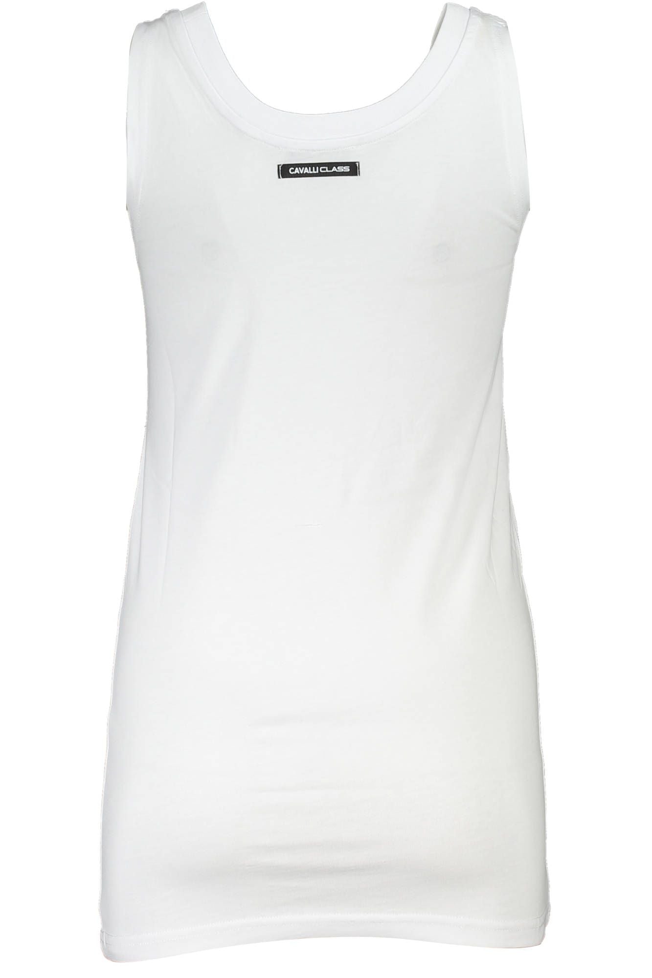 Cavalli Class Elegant White Cotton Tank Top with Logo Print Cavalli Class