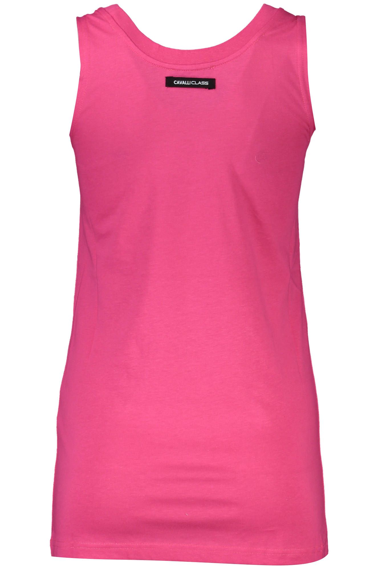 Cavalli Class Elegant Pink Cotton Tank with Logo Print Cavalli Class