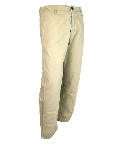 Light Brown Washed Cotton Pant Gucci Print Gucci