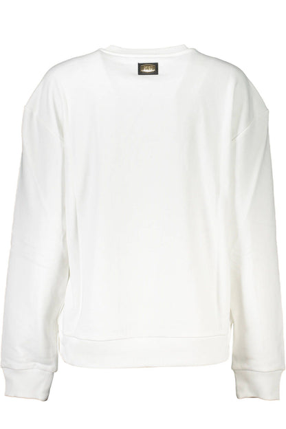 Cavalli Class Chic White Printed Sweater with Cozy Brushed Interior Cavalli Class