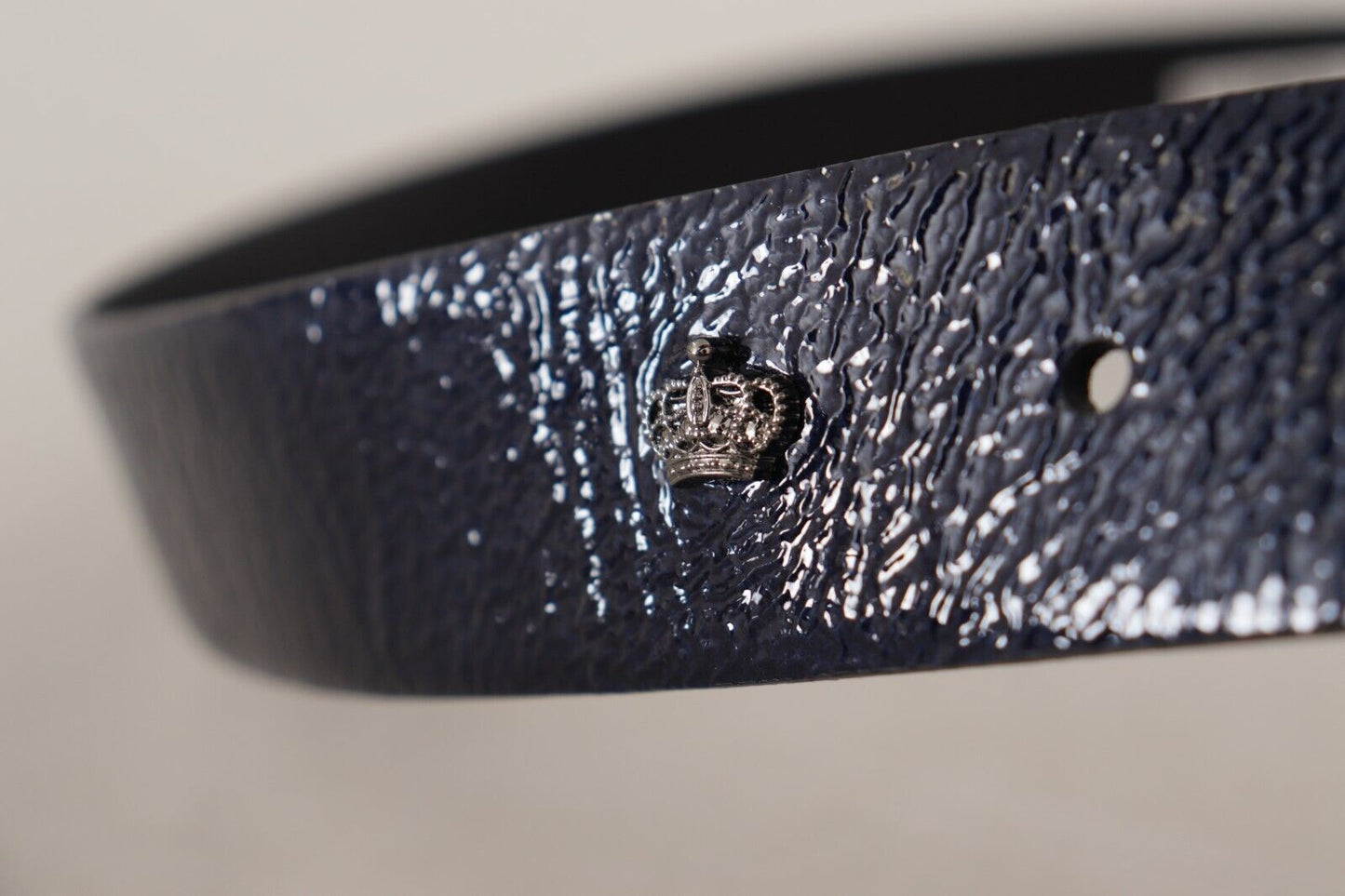 Dolce & Gabbana Elegant Blue Leather Belt with Silver Buckle Dolce & Gabbana