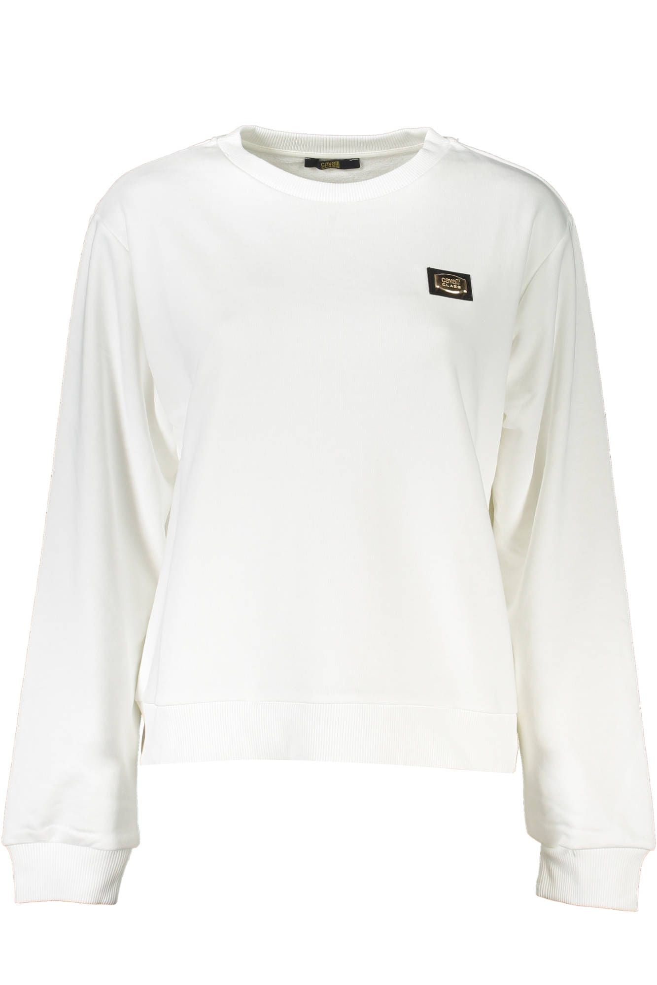 Cavalli Class Chic White Brushed Cozy Sweatshirt Cavalli Class