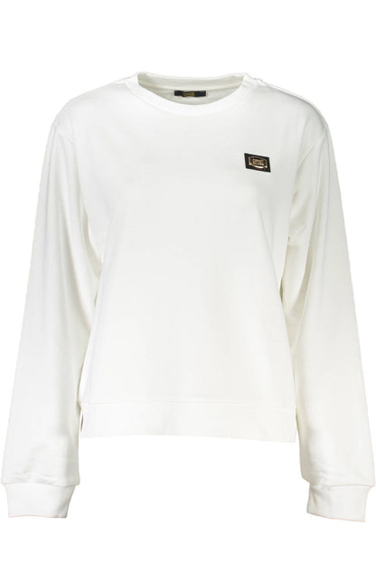 Cavalli Class Chic White Brushed Cozy Sweatshirt Cavalli Class