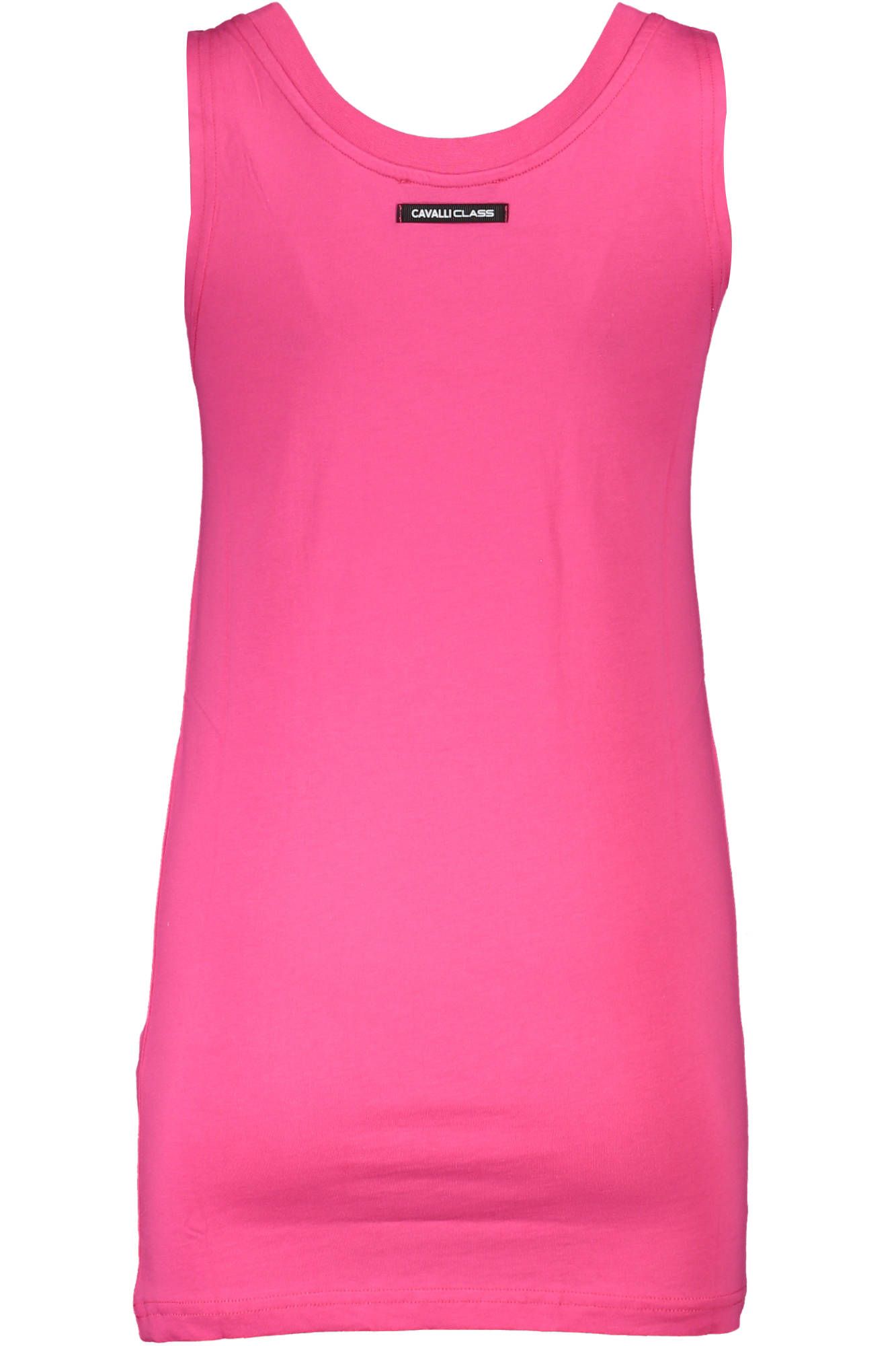 Cavalli Class Chic Pink Printed Tank Top with Logo Cavalli Class