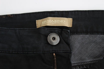 Ermanno Scervino Sleek Black Slim Leg Designer Jeans Ermanno Scervino