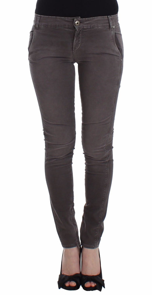 Ermanno Scervino Chic Gray Slim Leg Jeans - Elegance Meets Comfort Ermanno Scervino