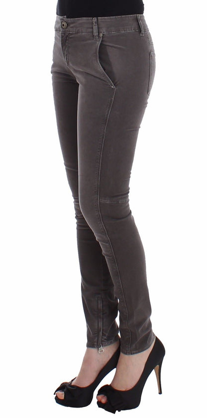 Ermanno Scervino Chic Gray Slim Leg Jeans - Elegance Meets Comfort Ermanno Scervino