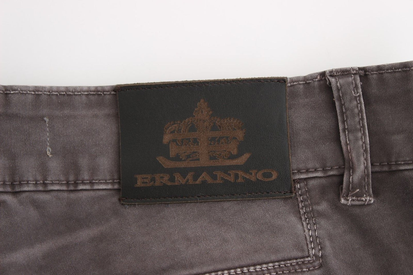 Ermanno Scervino Chic Gray Slim Leg Jeans - Elegance Meets Comfort Ermanno Scervino