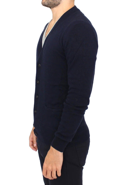 Ermanno Scervino Chic Blue Wool Blend Cardigan Sweater Ermanno Scervino