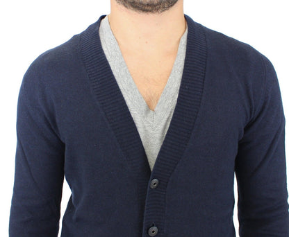 Ermanno Scervino Chic Blue Wool Blend Cardigan Sweater Ermanno Scervino