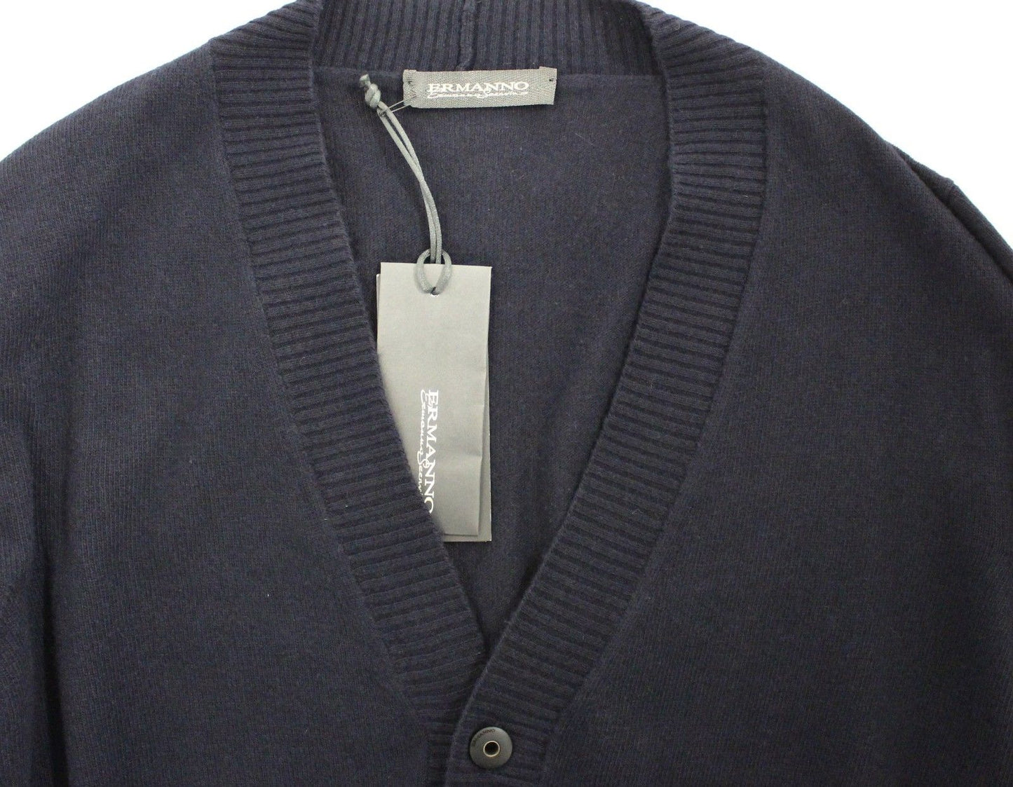 Ermanno Scervino Chic Blue Wool Blend Cardigan Sweater Ermanno Scervino