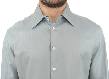 Ermanno Scervino Elegance Unleashed Gray Casual Button-Front Shirt Ermanno Scervino