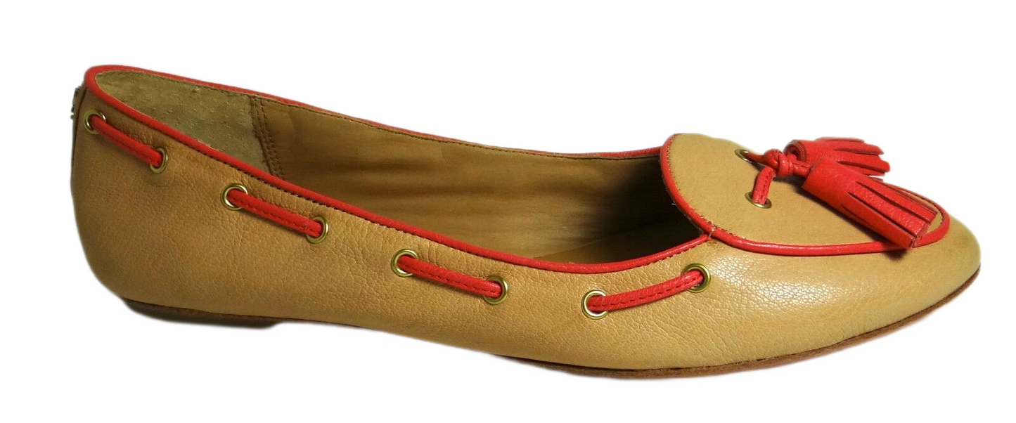 COACH Manika Soft Tan Leather Flat Shoes COACH