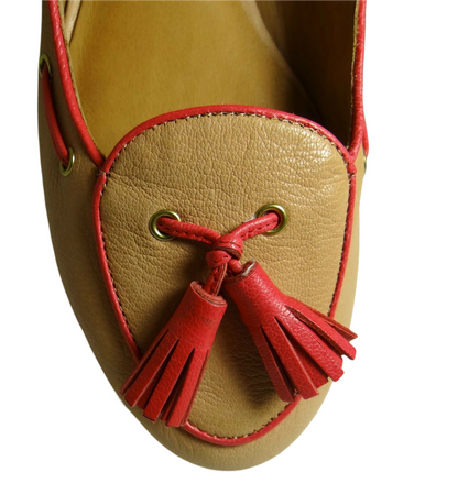 COACH Manika Soft Tan Leather Flat Shoes COACH