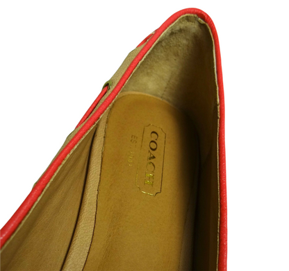 COACH Manika Soft Tan Leather Flat Shoes COACH