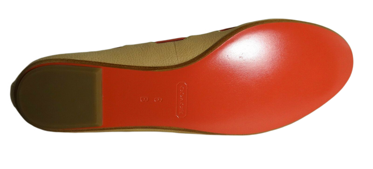 COACH Manika Soft Tan Leather Flat Shoes COACH