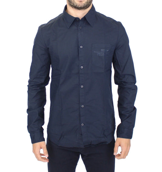 Ermanno Scervino Stunning Blue Cotton Casual Shirt Ermanno Scervino