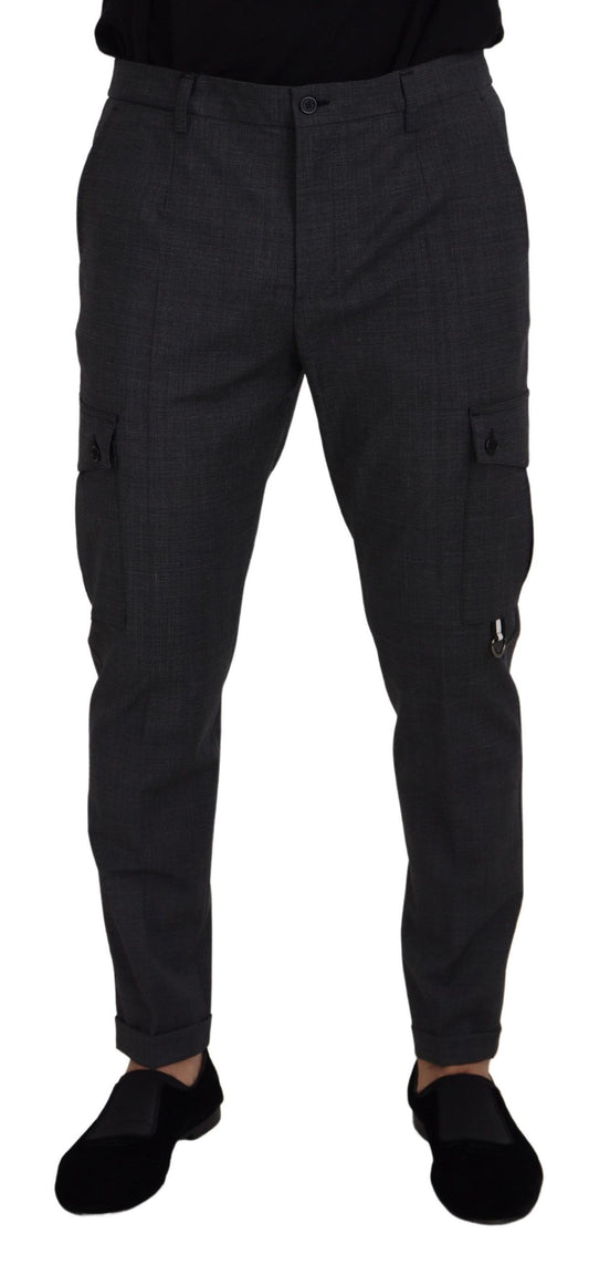 Dolce & Gabbana Elegant Checkered Slim Fit Cargo Pants Dolce & Gabbana