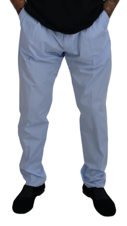 Dolce & Gabbana Elegant Slim Fit Chinos In Light Blue Dolce & Gabbana