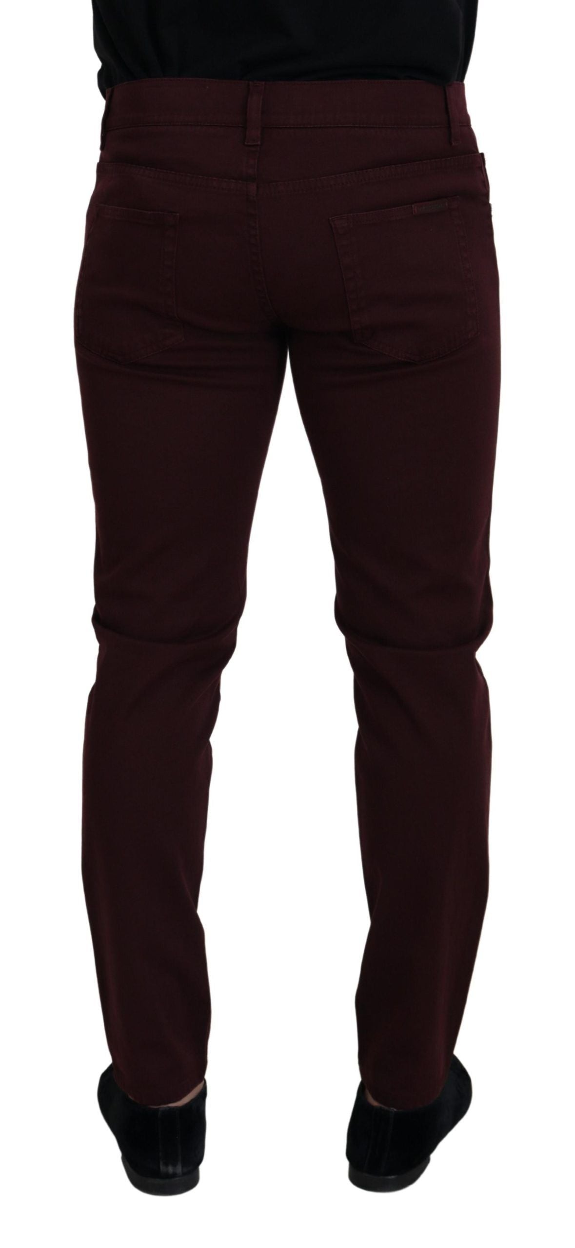 Dolce & Gabbana Slim Fit Bordeaux Jeans - Italian Luxury Dolce & Gabbana